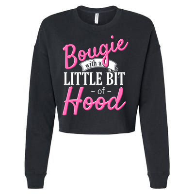 Bougie With A Little Bit Of Hood Funny Black Magic Gift Cropped Pullover Crew