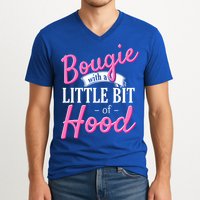 Bougie With A Little Bit Of Hood Funny Black Magic Gift V-Neck T-Shirt