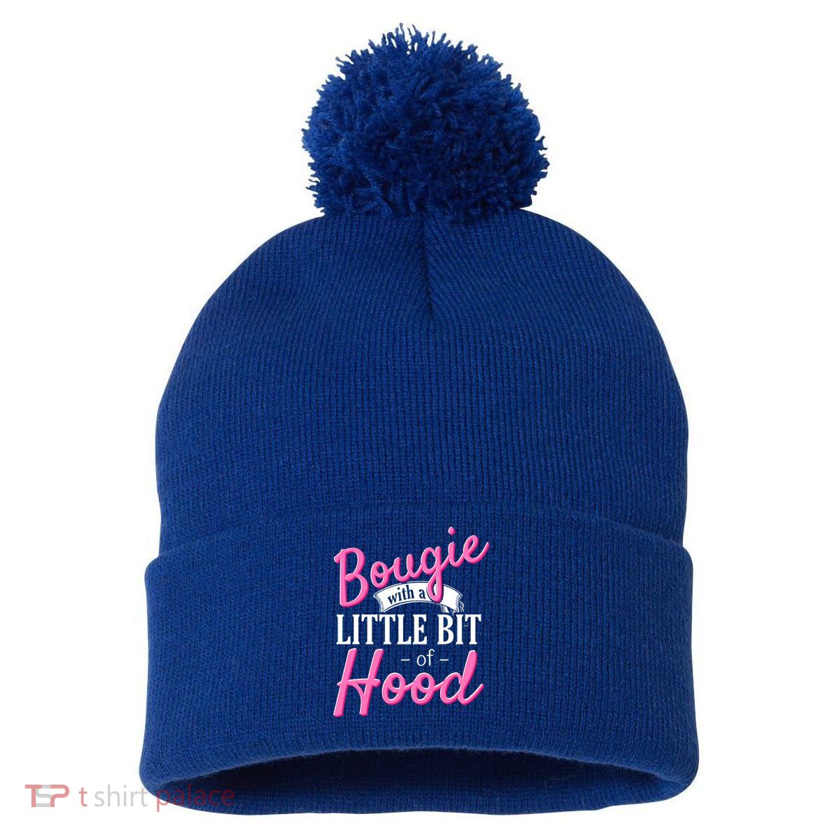 Bougie With A Little Bit Of Hood Funny Black Magic Gift Pom Pom 12in Knit Beanie