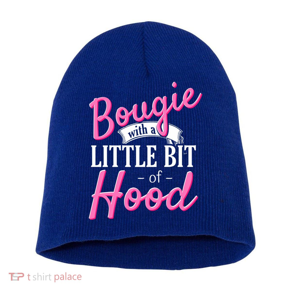 Bougie With A Little Bit Of Hood Funny Black Magic Gift Short Acrylic Beanie