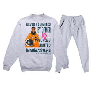 Black Woman Astronaut Jemison Premium Crewneck Sweatsuit Set