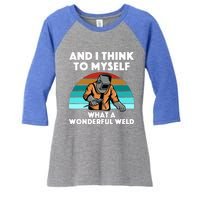 Best Welding Art For Women Migtig Welding Metal Welder Women's Tri-Blend 3/4-Sleeve Raglan Shirt