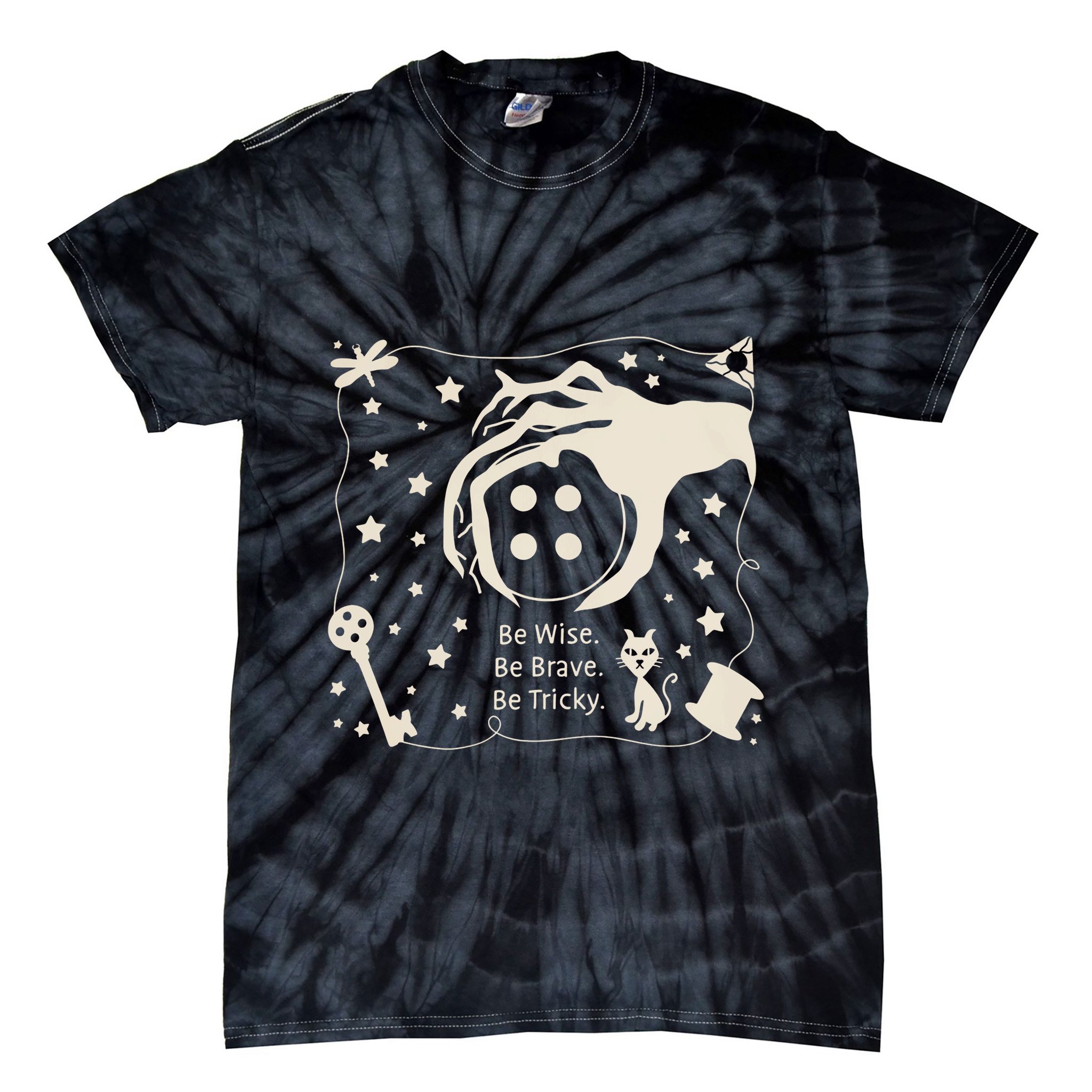Be Wise Be Brave Be Tricky Halloween Magic Spell Tie-Dye T-Shirt
