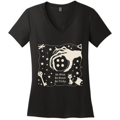 Be Wise Be Brave Be Tricky Halloween Magic Spell Women's V-Neck T-Shirt