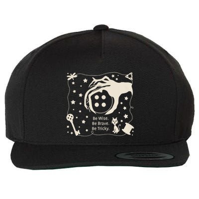 Be Wise Be Brave Be Tricky Halloween Magic Spell Wool Snapback Cap
