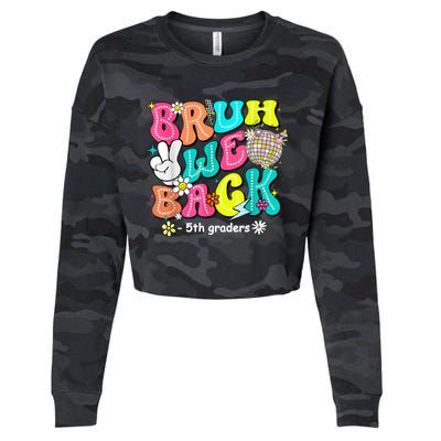 Bruh We Back 5th Grade Back To School Fifth Grade Cropped Pullover Crew