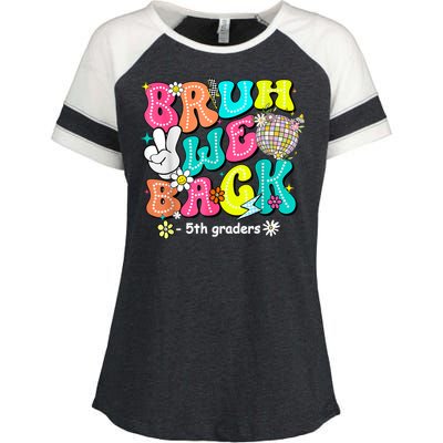 Bruh We Back 5th Grade Back To School Fifth Grade Enza Ladies Jersey Colorblock Tee