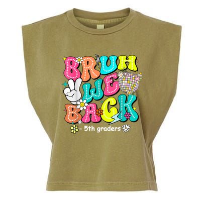 Bruh We Back 5th Grade Back To School Fifth Grade Garment-Dyed Women's Muscle Tee