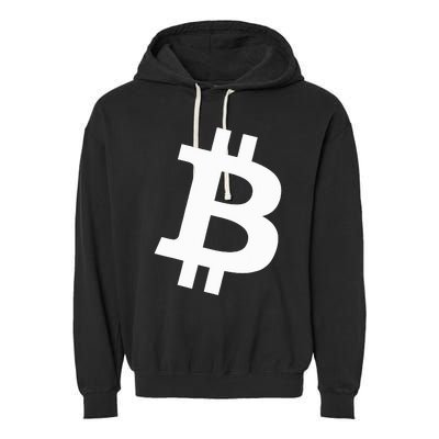 Big White Btc Bitcoin Logo Cryptocurrency Graphic Designs Garment-Dyed Fleece Hoodie