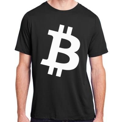 Big White Btc Bitcoin Logo Cryptocurrency Graphic Designs Adult ChromaSoft Performance T-Shirt