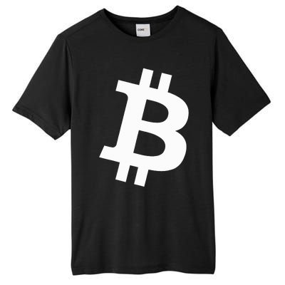 Big White Btc Bitcoin Logo Cryptocurrency Graphic Designs Tall Fusion ChromaSoft Performance T-Shirt