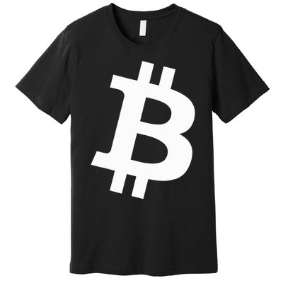 Big White Btc Bitcoin Logo Cryptocurrency Graphic Designs Premium T-Shirt