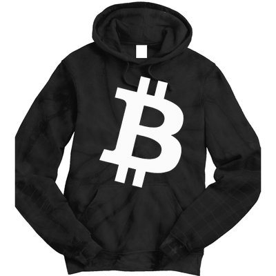 Big White Btc Bitcoin Logo Cryptocurrency Graphic Designs Tie Dye Hoodie