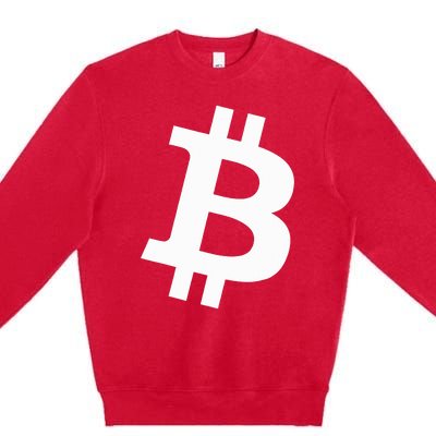 Big White Btc Bitcoin Logo Cryptocurrency Graphic Designs Premium Crewneck Sweatshirt