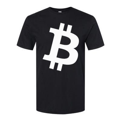 Big White Btc Bitcoin Logo Cryptocurrency Graphic Designs Softstyle® CVC T-Shirt