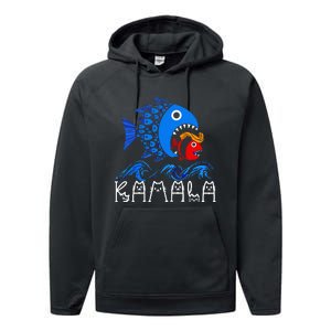 Blue Wave Big Fish Eats Small Fish Kamala Performance Fleece Hoodie