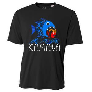 Blue Wave Big Fish Eats Small Fish Kamala Cooling Performance Crew T-Shirt