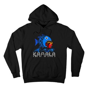 Blue Wave Big Fish Eats Small Fish Kamala Hoodie