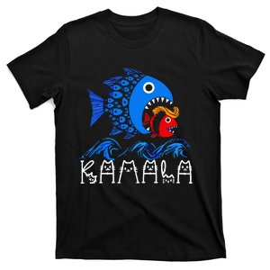 Blue Wave Big Fish Eats Small Fish Kamala T-Shirt