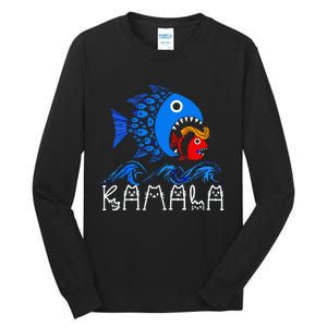 Blue Wave Big Fish Eats Small Fish Kamala Tall Long Sleeve T-Shirt