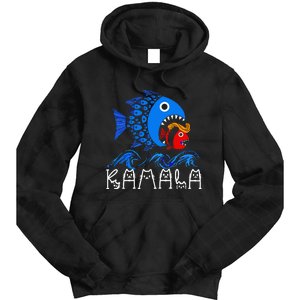 Blue Wave Big Fish Eats Small Fish Kamala Tie Dye Hoodie