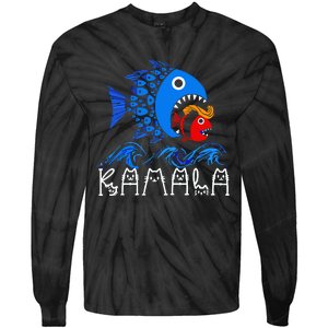 Blue Wave Big Fish Eats Small Fish Kamala Tie-Dye Long Sleeve Shirt