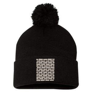 Brick Wall Pom Pom 12in Knit Beanie