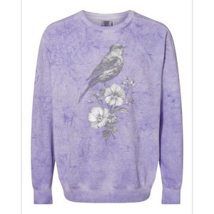 Bird Watching Bird Floral Design Birdwatching Gift Idea Cool Gift Colorblast Crewneck Sweatshirt