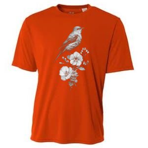 Bird Watching Bird Floral Design Birdwatching Gift Idea Cool Gift Cooling Performance Crew T-Shirt