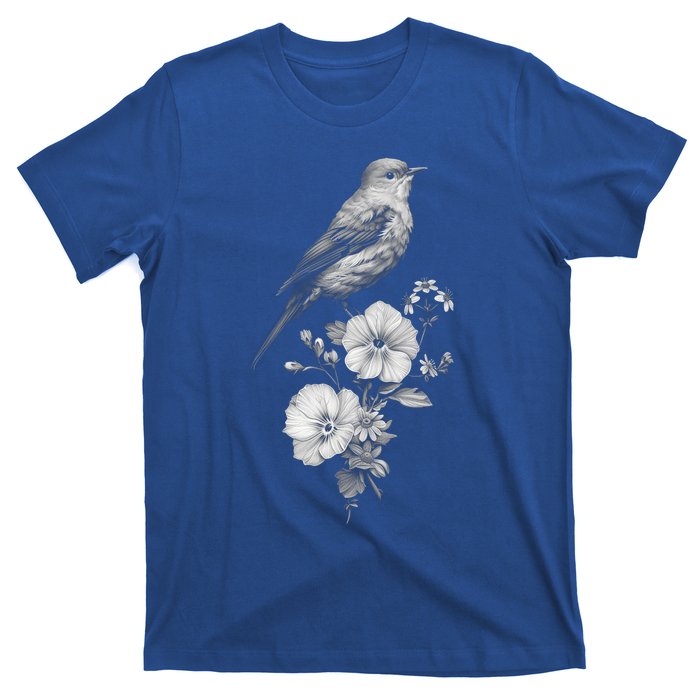 Bird Watching Bird Floral Design Birdwatching Gift Idea Cool Gift T-Shirt