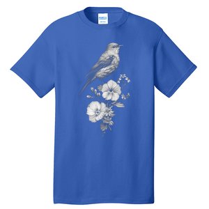 Bird Watching Bird Floral Design Birdwatching Gift Idea Cool Gift Tall T-Shirt