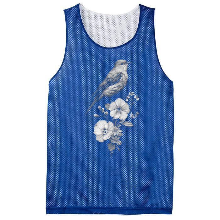 Bird Watching Bird Floral Design Birdwatching Gift Idea Cool Gift Mesh Reversible Basketball Jersey Tank