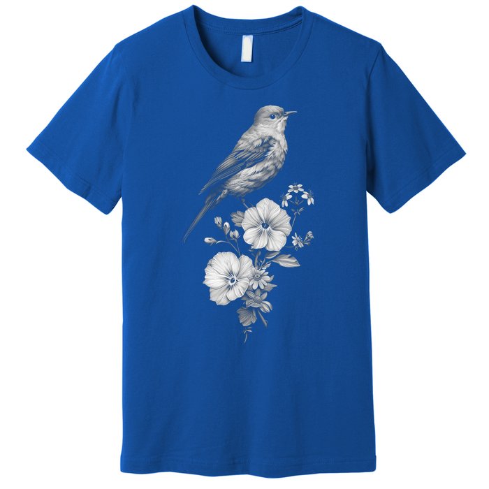 Bird Watching Bird Floral Design Birdwatching Gift Idea Cool Gift Premium T-Shirt