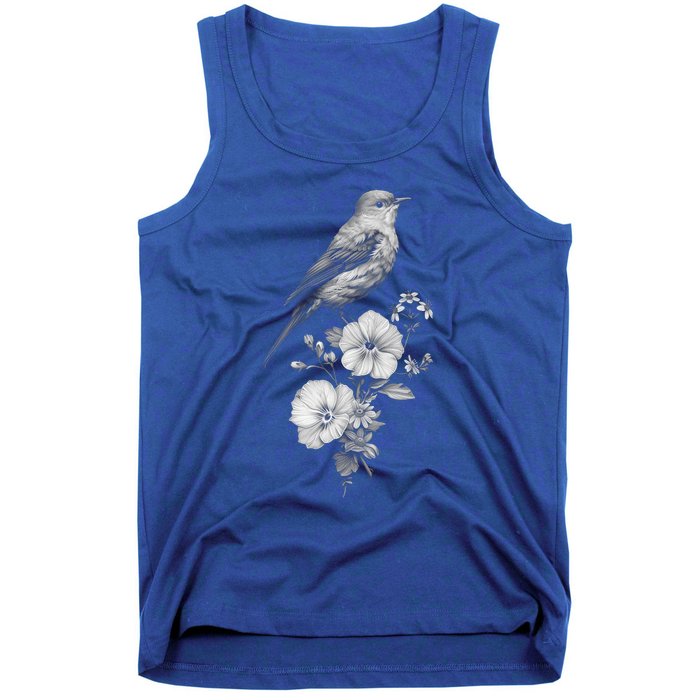 Bird Watching Bird Floral Design Birdwatching Gift Idea Cool Gift Tank Top