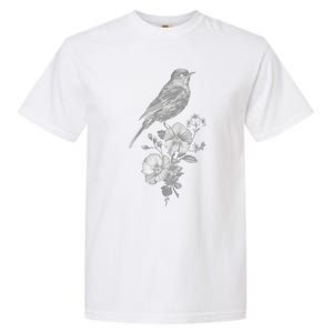 Bird Watching Bird Floral Design Birdwatching Gift Idea Cool Gift Garment-Dyed Heavyweight T-Shirt