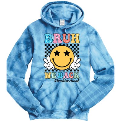 Bruh We Back Teachers Retro Back To School Boy Girl Tie Dye Hoodie