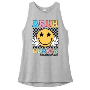 Bruh We Back Teachers Retro Back To School Boy Girl Ladies PosiCharge Tri-Blend Wicking Tank