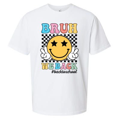 Bruh We Back Teachers Retro Back To School Boy Girl Sueded Cloud Jersey T-Shirt