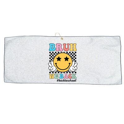 Bruh We Back Teachers Retro Back To School Boy Girl Large Microfiber Waffle Golf Towel