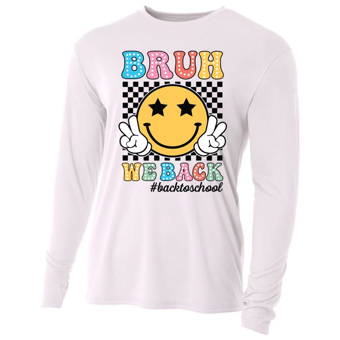 Bruh We Back Teachers Retro Back To School Boy Girl Cooling Performance Long Sleeve Crew