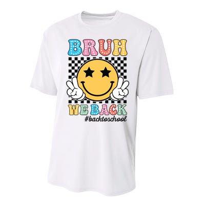 Bruh We Back Teachers Retro Back To School Boy Girl Performance Sprint T-Shirt