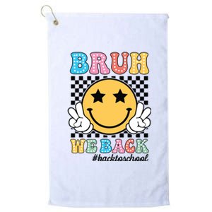 Bruh We Back Teachers Retro Back To School Boy Girl Platinum Collection Golf Towel