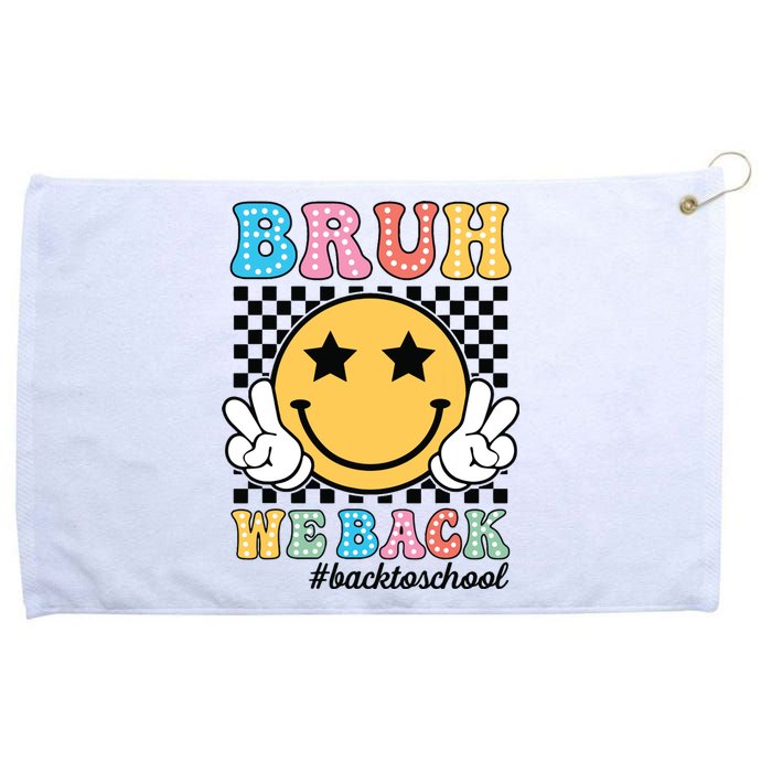 Bruh We Back Teachers Retro Back To School Boy Girl Grommeted Golf Towel