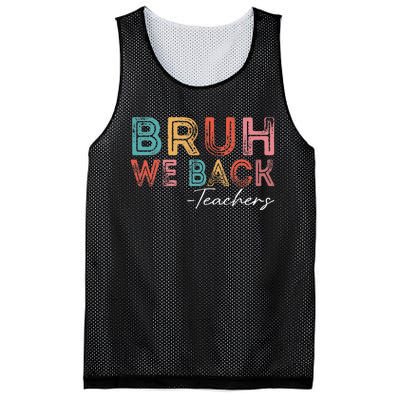 Bruh We Back Teachers Retro Vintage Back To School Mesh Reversible Basketball Jersey Tank