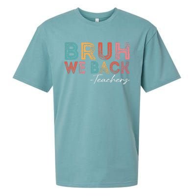 Bruh We Back Teachers Retro Vintage Back To School Sueded Cloud Jersey T-Shirt