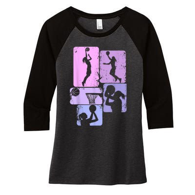 Basketball Women Women's Tri-Blend 3/4-Sleeve Raglan Shirt