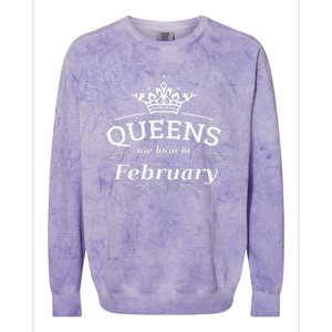 Birthday Wo Born In February Colorblast Crewneck Sweatshirt