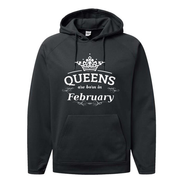 Birthday Wo Born In February Performance Fleece Hoodie