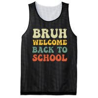 Bruh Welcome Back To School Funny Teacher Happy First Day Mesh Reversible Basketball Jersey Tank