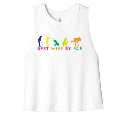 Best Wife By Par Women's Racerback Cropped Tank